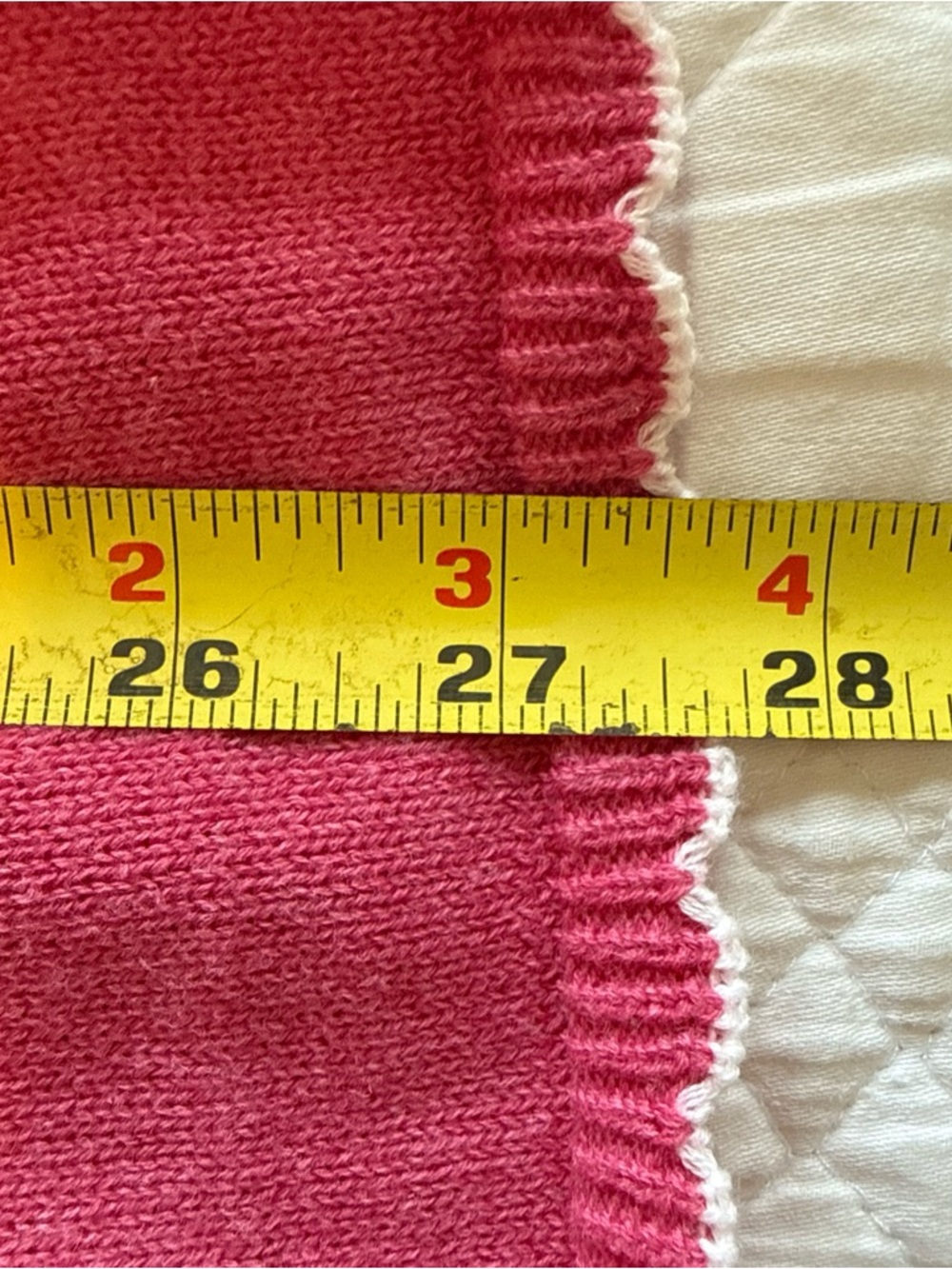 EUC Janie & Jack Pink & White Cotton Knit Sweater Dress Spring Girls Size 7 - Picture 7 of 7
